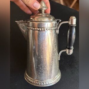 Vintage Rochester Coffee Warmer or Tea Caraffe with wooden handle